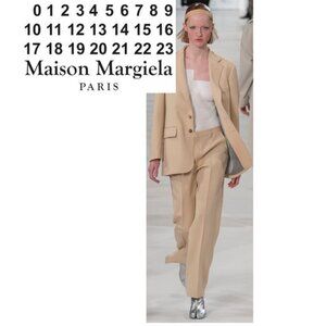 Maison Margiela Beige Dress Pants Wool Size IT 46 High Rise